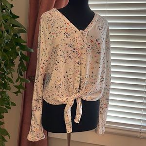 Beach Lunch Lounge Painterly Floral Blouse